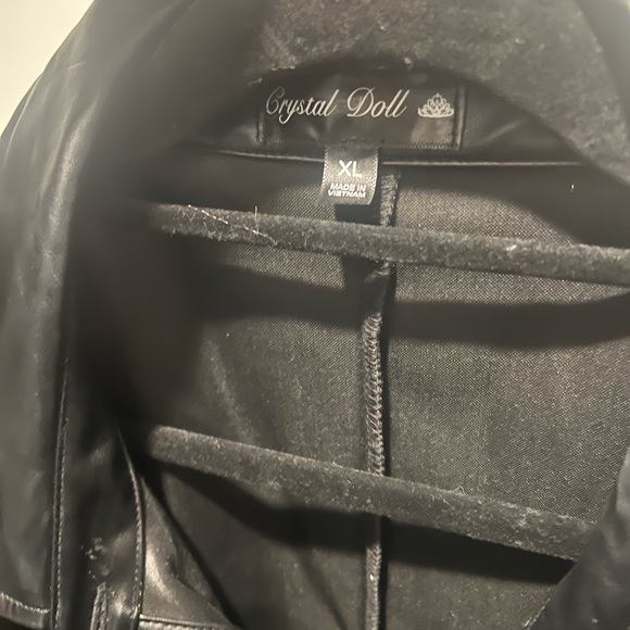 Crystal Doll Black Leather Dress - Picture 3 of 3